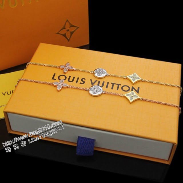 Louis Vuitton新款飾品 路易威登四葉草項鏈手鏈 LV拼色項鏈手鏈  zglv1833